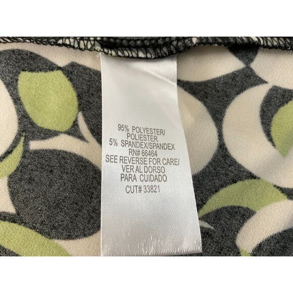 Studio I Petite Women's 12P Green Black White Abstract Print Dress - Picture 9 of 16